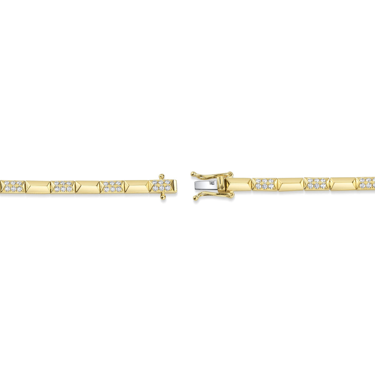 0.90CT 14K Y/G DIAMOND GEO CUT BRACELET