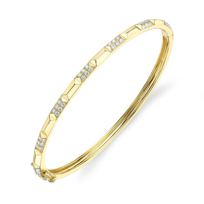 0.56CT 14K Y/G DIAMOND GEO CUT BANGLE