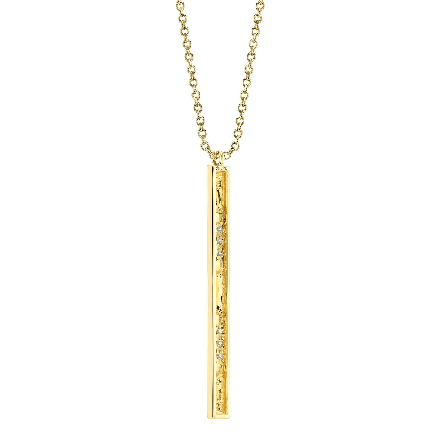 0.17CT 14K Y/G DIAMOND GEO CUT NECKLACE