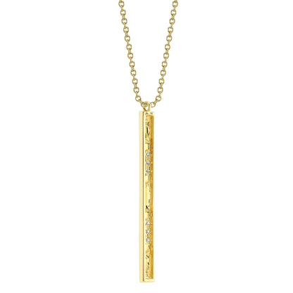 0.17CT 14K Y/G DIAMOND GEO CUT NECKLACE