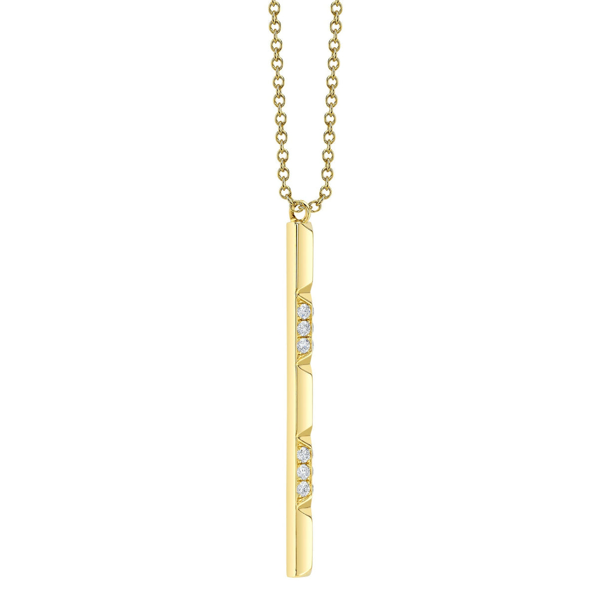 0.17CT 14K Y/G DIAMOND GEO CUT NECKLACE