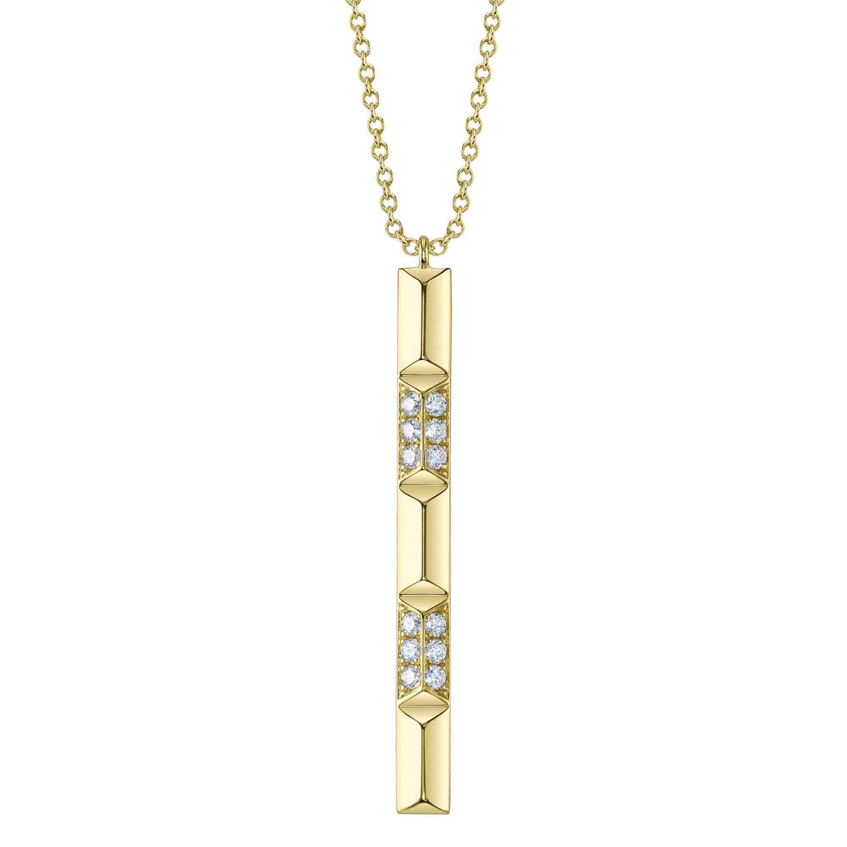 0.17CT 14K Y/G DIAMOND GEO CUT NECKLACE