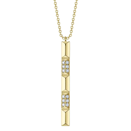 0.17CT 14K Y/G DIAMOND GEO CUT NECKLACE