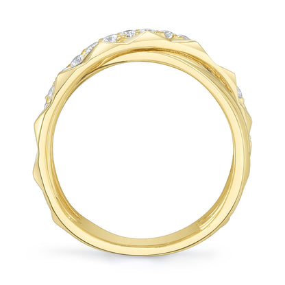 0.48CT 14K Y/G DIAMOND BRIDGE GEO CUT RING