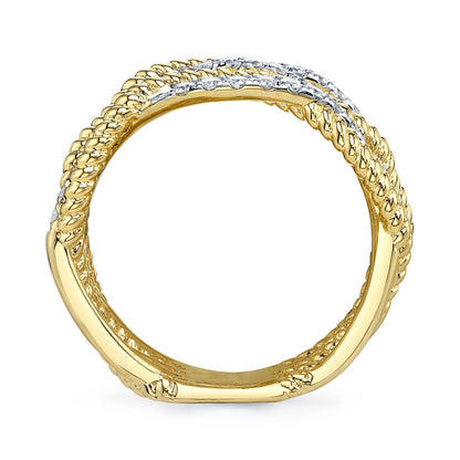 0.62CT 14K Y/G DIAMOND TWISTED RING