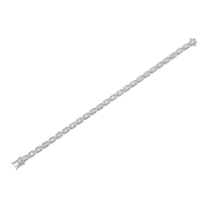1.53CT 14K W/G DIAMOND BAGUETTE TENNIS BRACELET