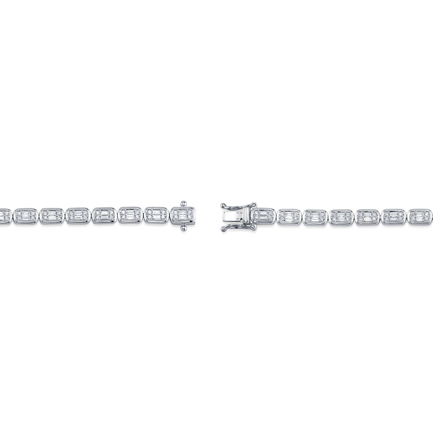 1.53CT 14K W/G DIAMOND BAGUETTE TENNIS BRACELET