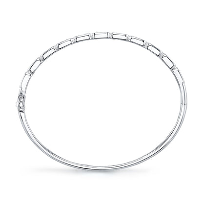 0.65CT 14K W/G DIAMOND BAGUETTE BANGLE