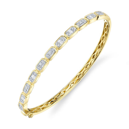 0.65CT 14K Y/G DIAMOND BAGUETTE BANGLE