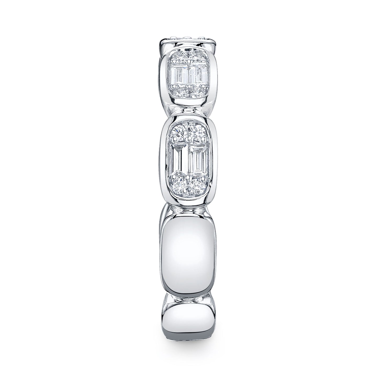 0.29CT 14K W/G DIAMOND BAGUETTE BAND