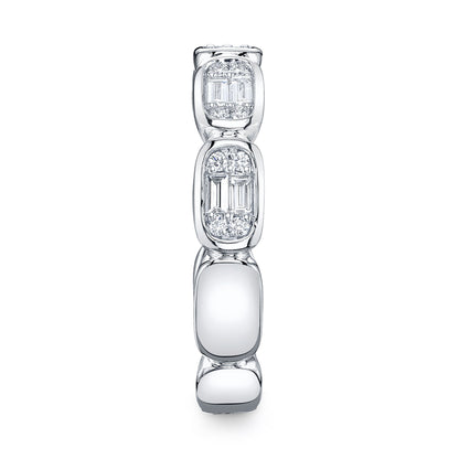 0.29CT 14K W/G DIAMOND BAGUETTE BAND