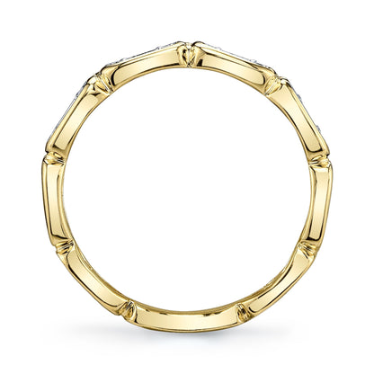 0.29CT 14K Y/G DIAMOND BAGUETTE BAND