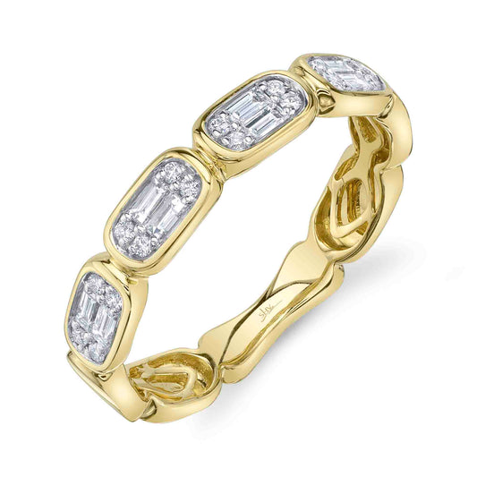 0.29CT 14K Y/G DIAMOND BAGUETTE BAND