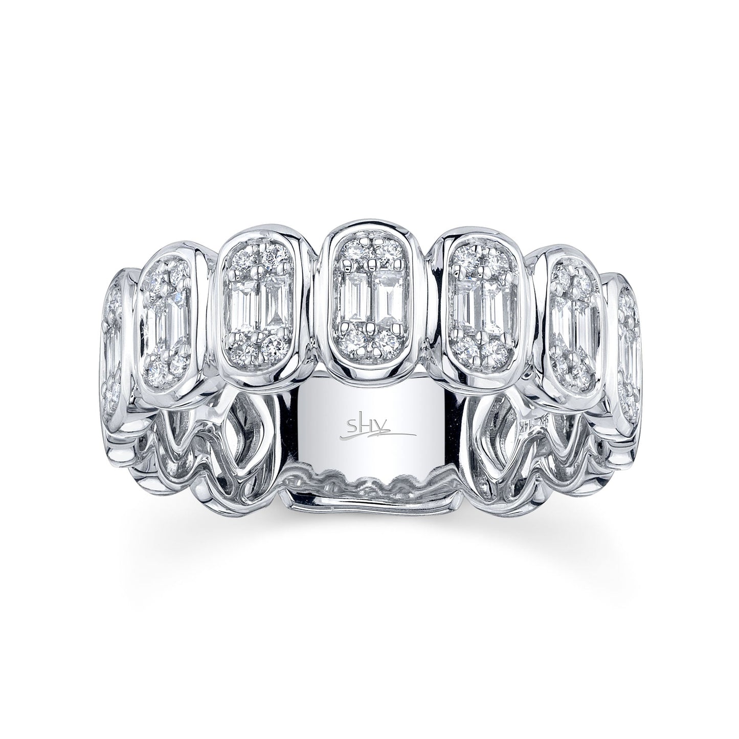 0.50CT 14K W/G DIAMOND BAGUETTE BAND
