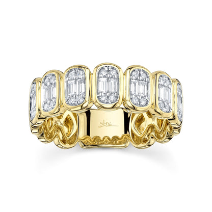 0.50CT 14K Y/G DIAMOND BAGUETTE BAND