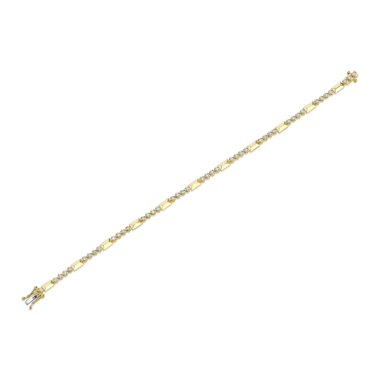 0.54CT 14K Y/G DIAMOND BEZEL GEO CUT BRACELET