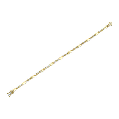 0.54CT 14K Y/G DIAMOND BEZEL GEO CUT BRACELET