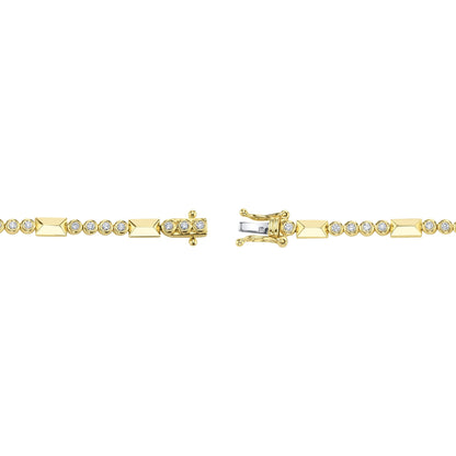 0.54CT 14K Y/G DIAMOND BEZEL GEO CUT BRACELET