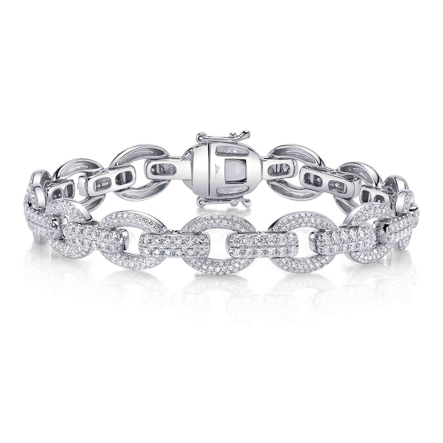 3.82CT 14K W/G DIAMOND LINK BRACELET