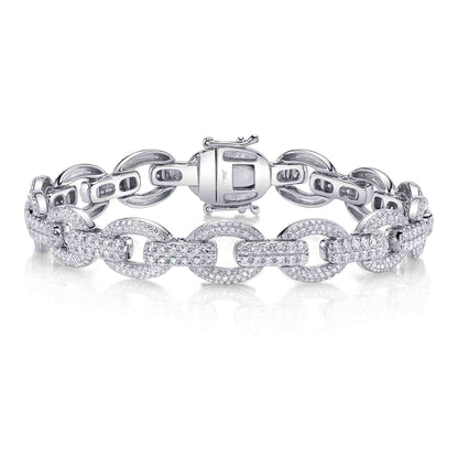 3.82CT 14K W/G DIAMOND LINK BRACELET