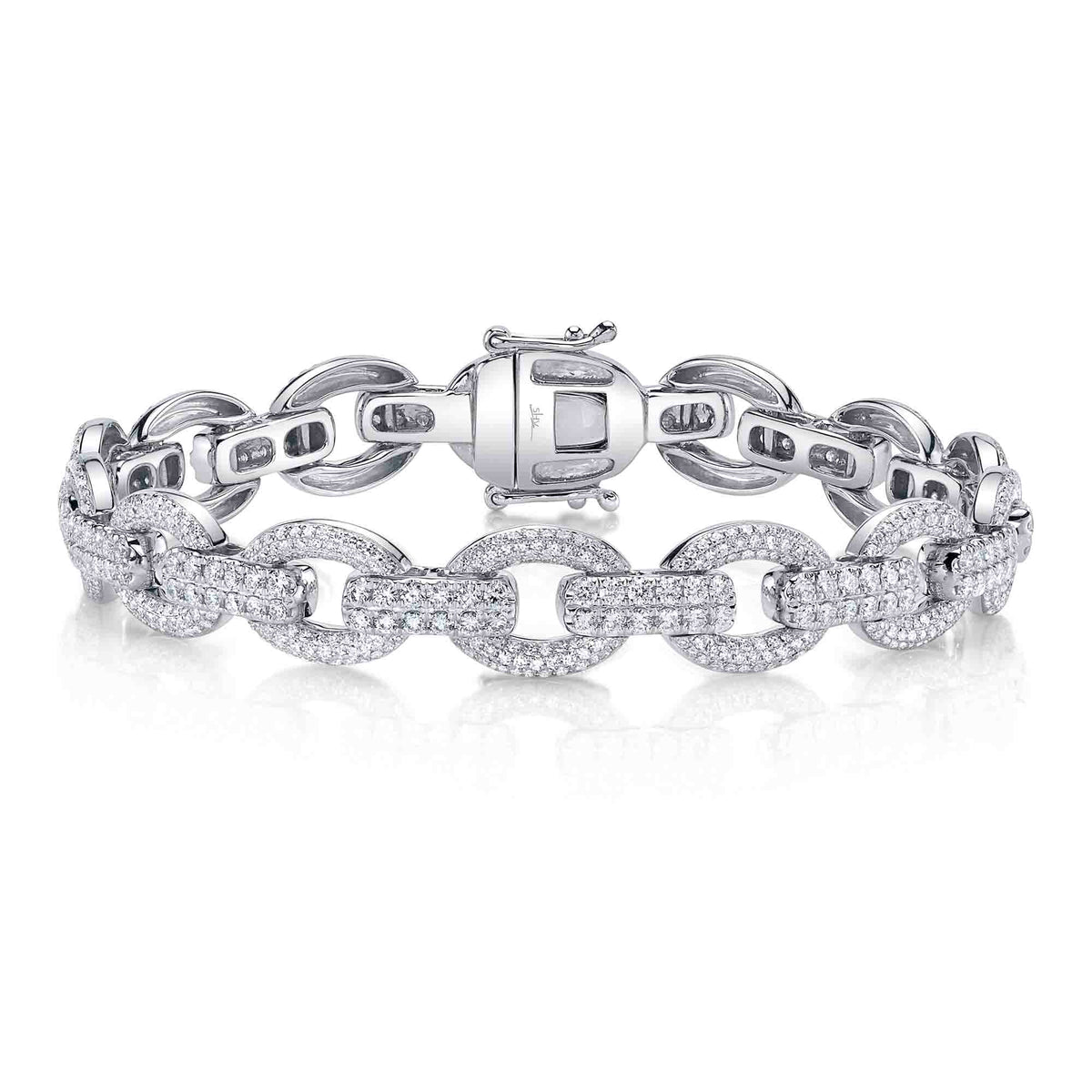 3.82CT 14K W/G DIAMOND LINK BRACELET