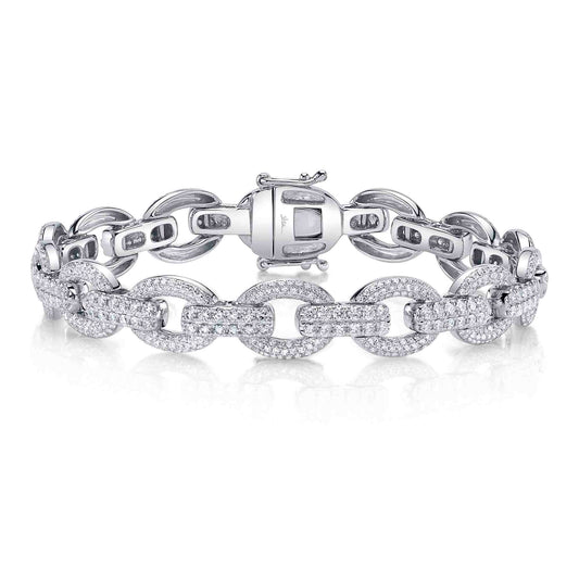3.82CT 14K W/G DIAMOND LINK BRACELET