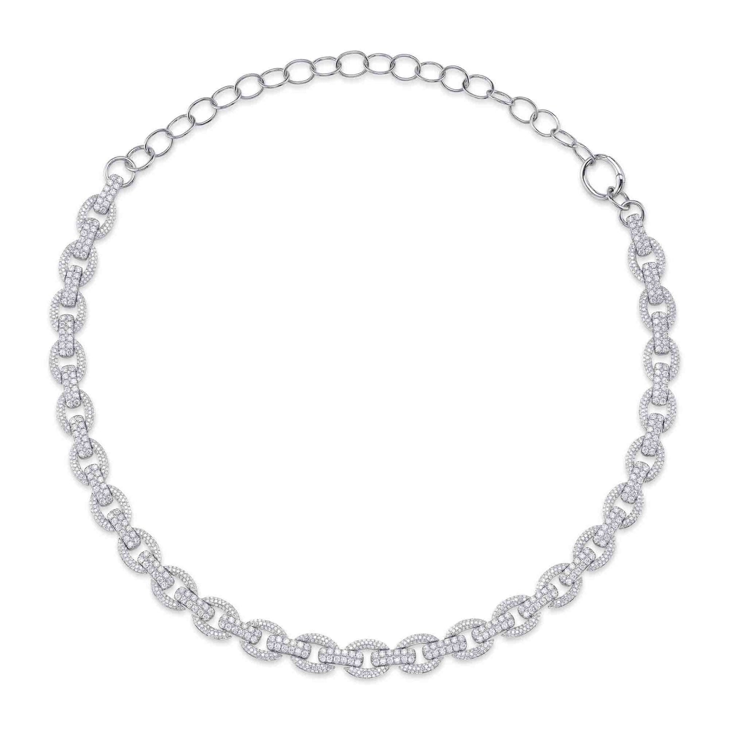 6.77CT 14K W/G DIAMOND LINK NECKLACE