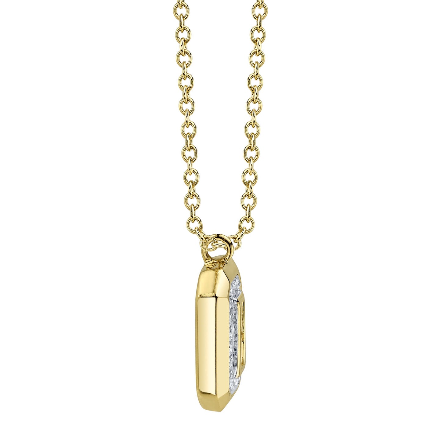 0.09CT 14K Y/G DIAMOND BAGUETTE NECKLACE