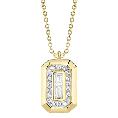 0.09CT 14K Y/G DIAMOND BAGUETTE NECKLACE