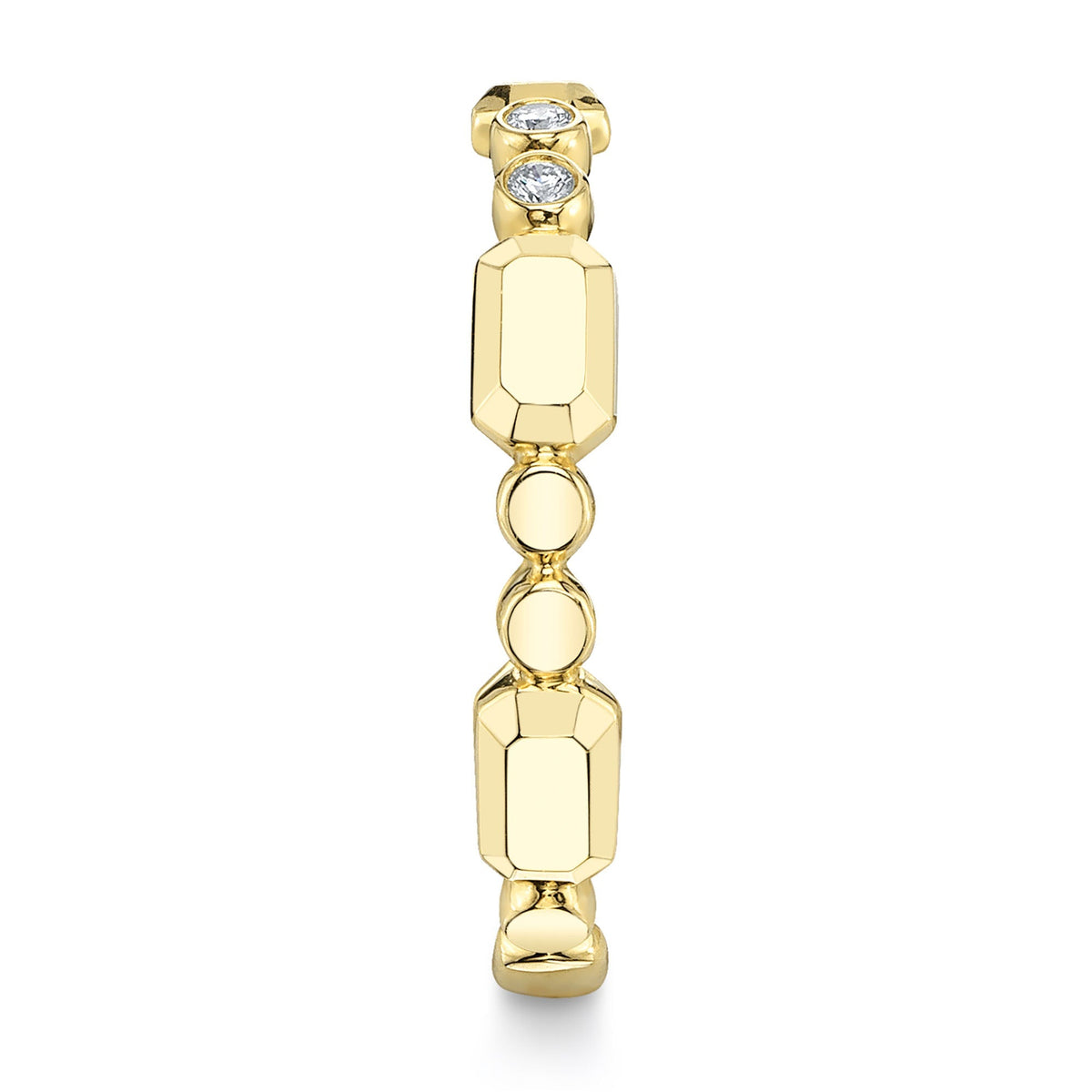 0.06CT 14K Y/G DIAMOND BEZEL GEO CUT BAND