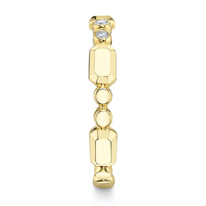0.06CT 14K Y/G DIAMOND BEZEL GEO CUT BAND