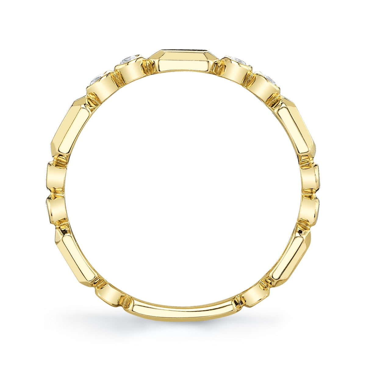 0.06CT 14K Y/G DIAMOND BEZEL GEO CUT BAND