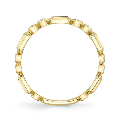 0.06CT 14K Y/G DIAMOND BEZEL GEO CUT BAND