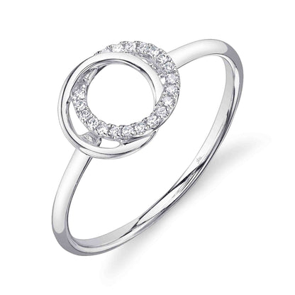 0.07CT 14K W/G DIAMOND LOVE KNOT CIRCLE RING