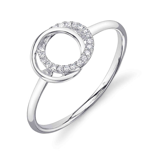 0.07CT 14K W/G DIAMOND LOVE KNOT CIRCLE RING