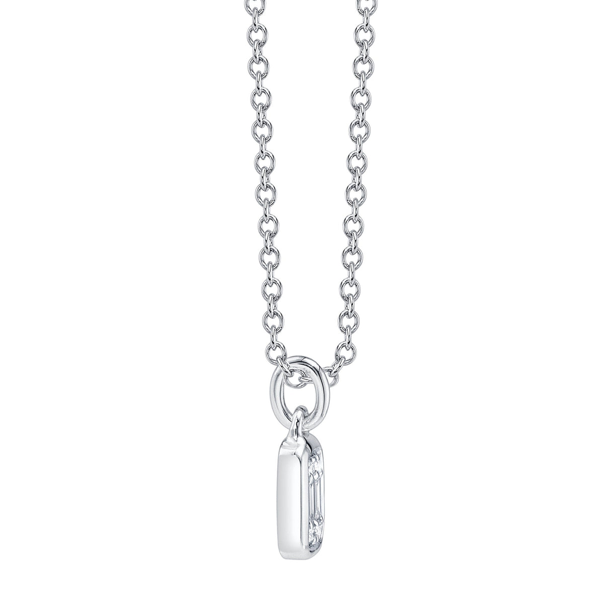 0.07CT 14K W/G DIAMOND BAGUETTE NECKLACE