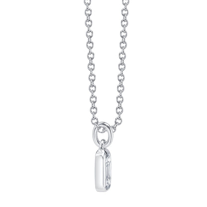 0.07CT 14K W/G DIAMOND BAGUETTE NECKLACE