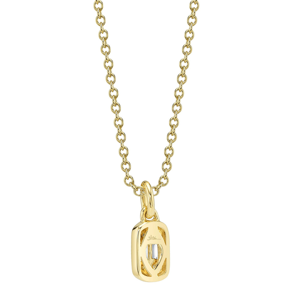 0.07CT 14K Y/G DIAMOND BAGUETTE NECKLACE