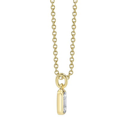 0.07CT 14K Y/G DIAMOND BAGUETTE NECKLACE