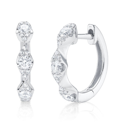 0.39CT 14K W/G DIAMOND HUGGIE EARRING