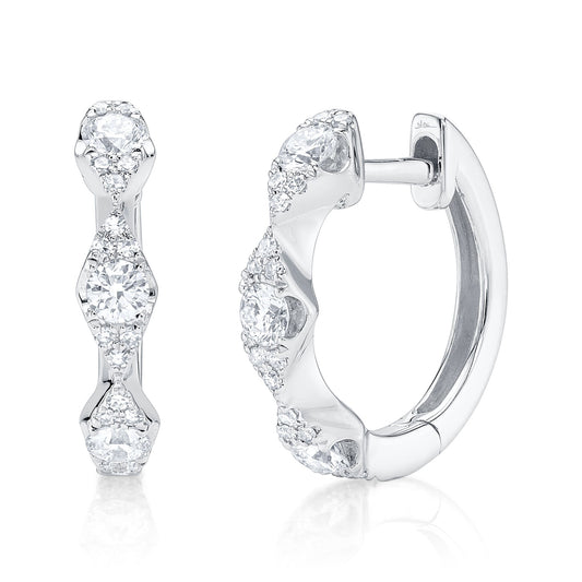 0.39CT 14K W/G DIAMOND HUGGIE EARRING