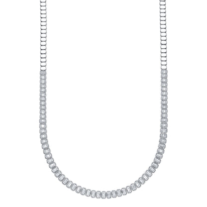3.07CT 14K W/G DIAMOND BAGUETTE NECKLACE