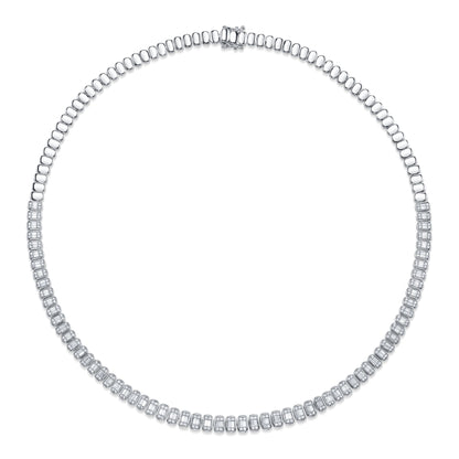 3.07CT 14K W/G DIAMOND BAGUETTE NECKLACE