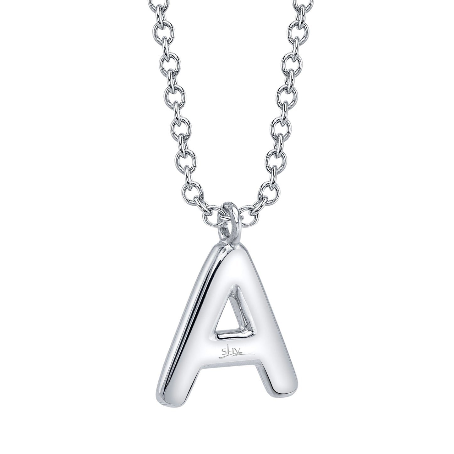 0.09CT 14K W/G DIAMOND PAVE NECKLACE - INITIAL A