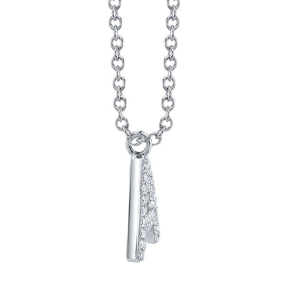 0.09CT 14K W/G DIAMOND PAVE NECKLACE - INITIAL A