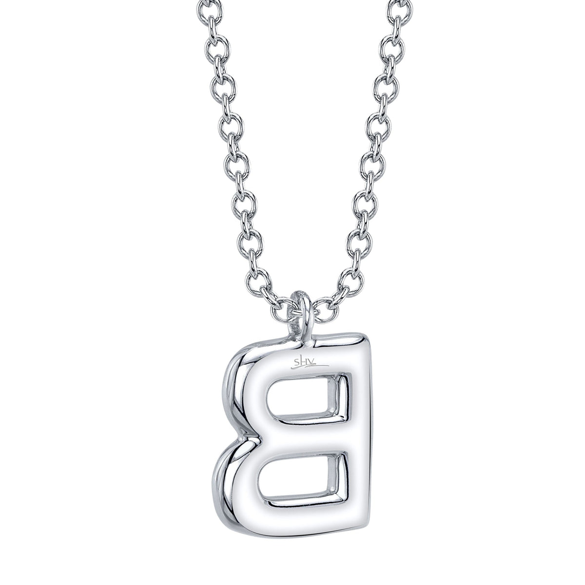 0.11CT 14K W/G DIAMOND PAVE NECKLACE - INITIAL B