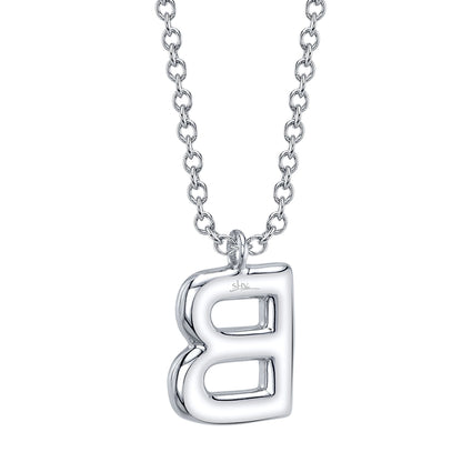 0.11CT 14K W/G DIAMOND PAVE NECKLACE - INITIAL B