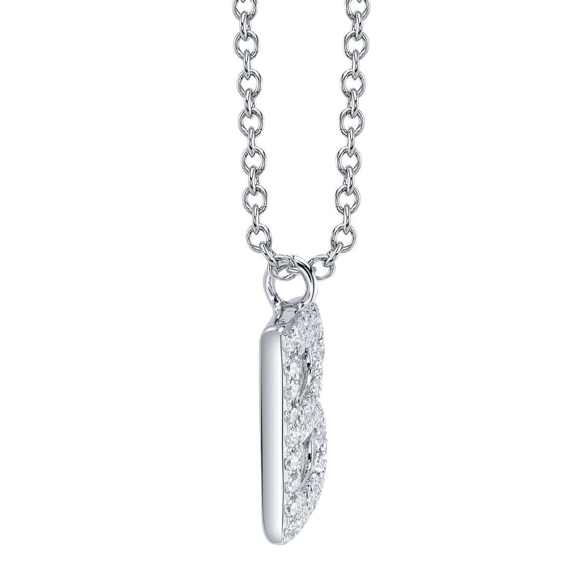 0.11CT 14K W/G DIAMOND PAVE NECKLACE - INITIAL B