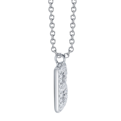 0.11CT 14K W/G DIAMOND PAVE NECKLACE - INITIAL B