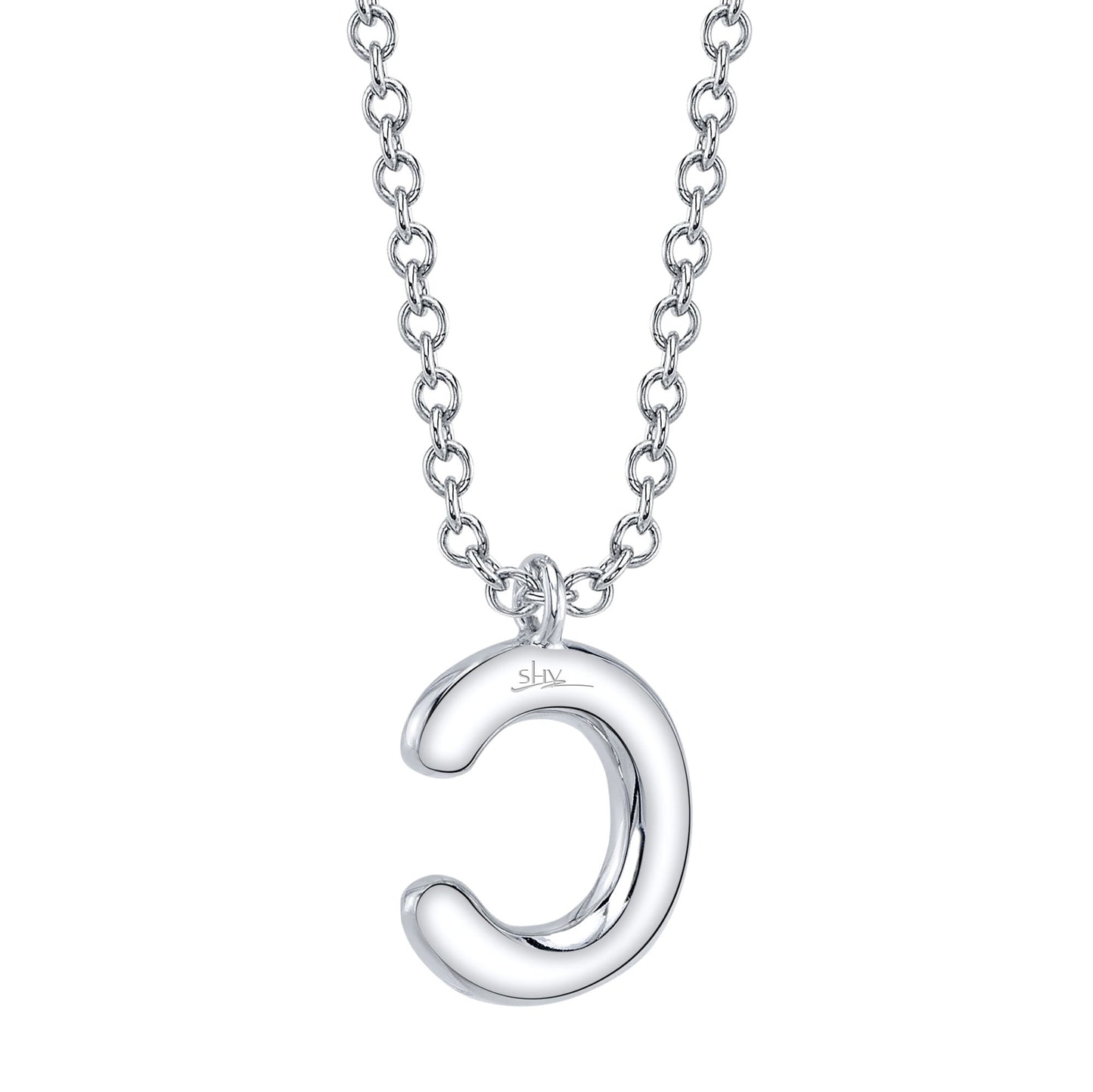 0.08CT 14K W/G DIAMOND PAVE NECKLACE - INITIAL C